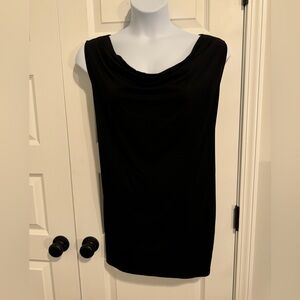 Lane Bryant Plus Size Cowl Neck Top. Black. Size 26/28. Sleeveless. Ruched sides